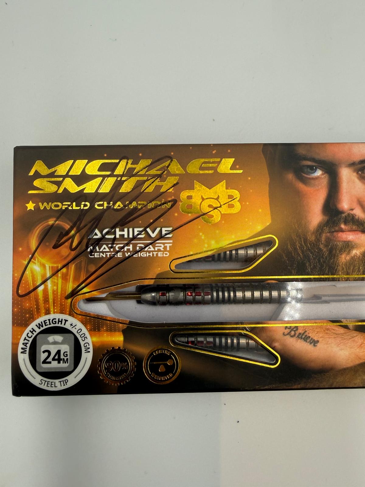 SIGNED - Shot Michael Smith Achieve 90% - Steel Tip Darts