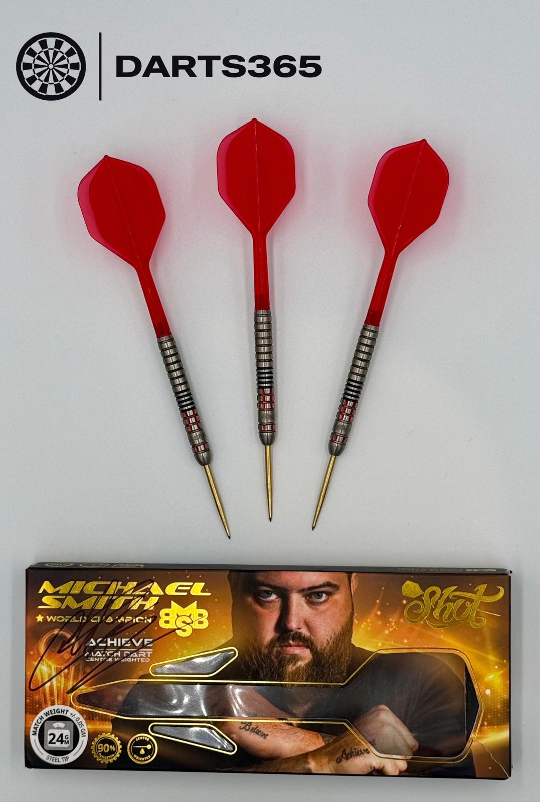 SIGNED - Shot Michael Smith Achieve 90% - Steel Tip Darts