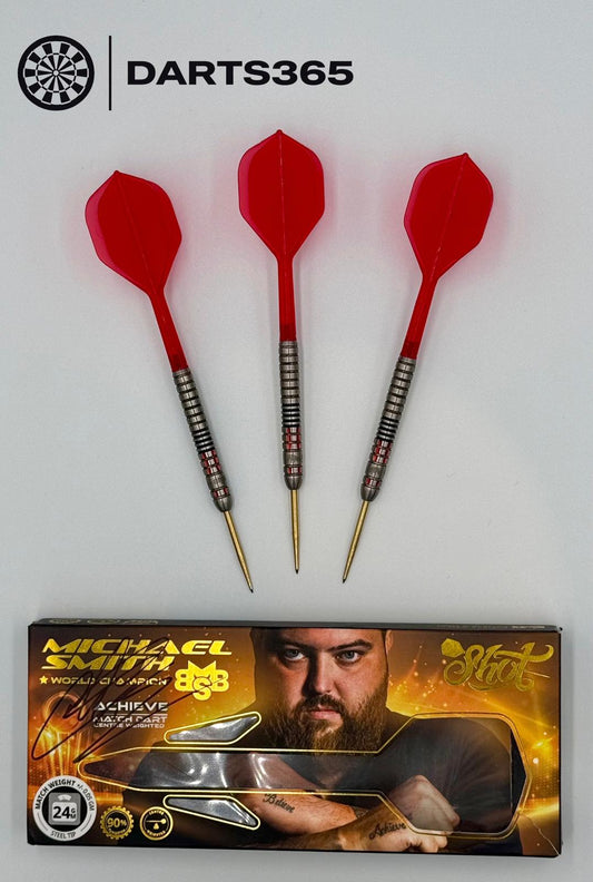 SIGNED - Shot Michael Smith Achieve 90% - Steel Tip Darts