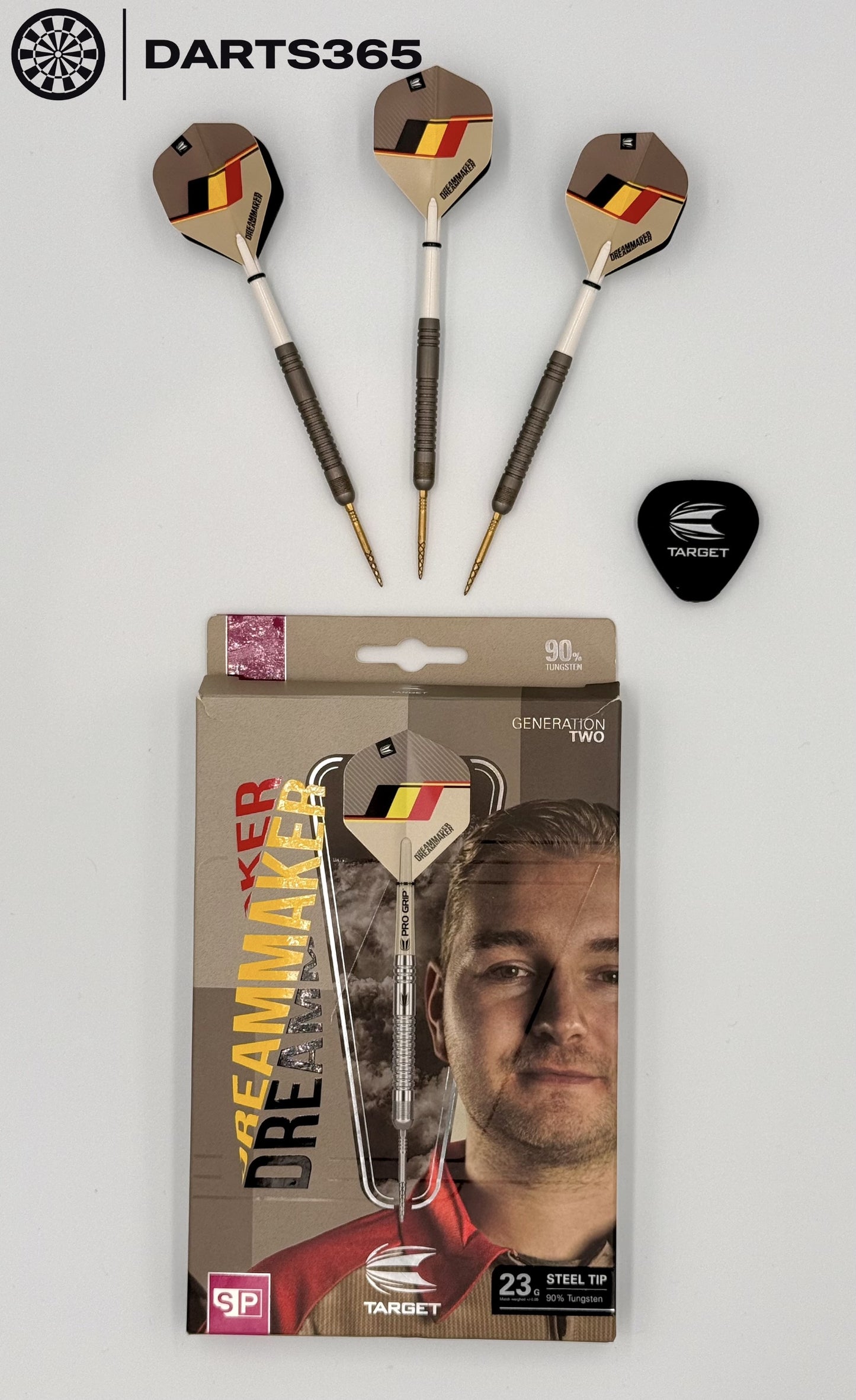 Dimitri van den Bergh G2 90% Tungsten SP Steel Tip Darts by Target